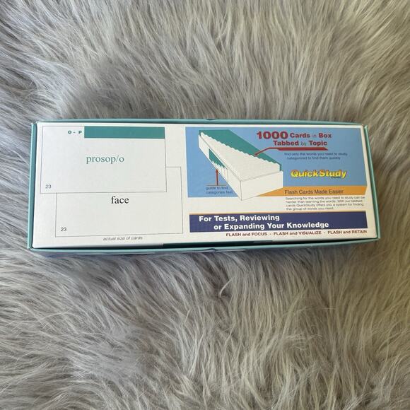 Medical Terminology 1000 Flash Cards QuickStudy Topic Tabs Test Prep Health - Picture 2 of 5